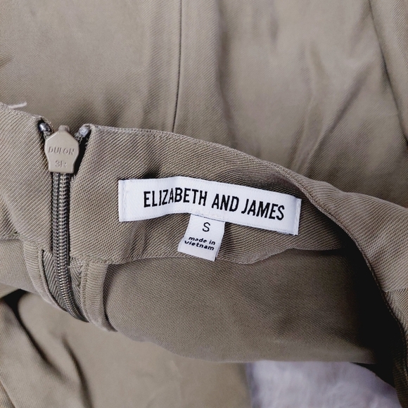 Elizabeth and James Olive Green V Neck Waist Tie Long Sleeve Jumpsuit P3016 - Picture 7 of 9